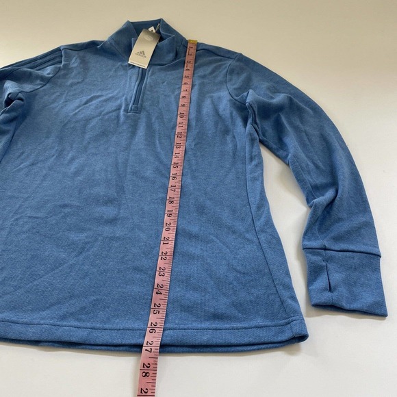 Adidas Sweater Women's 3-Stripes Quarter Zip A555 Blue Size Large - Picture 4 of 11